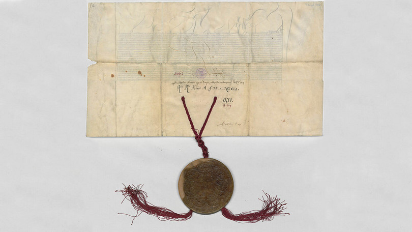 Urkunde von 1471 (Rückseite)