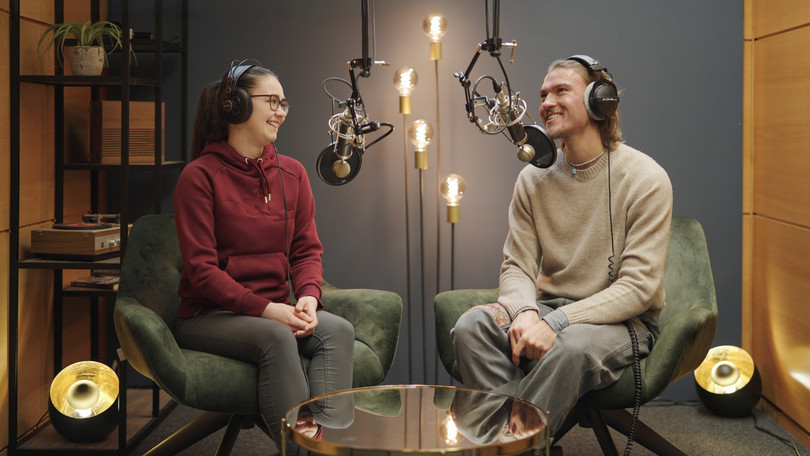 Podcast-Aufnahmen im Bib-Videostudio