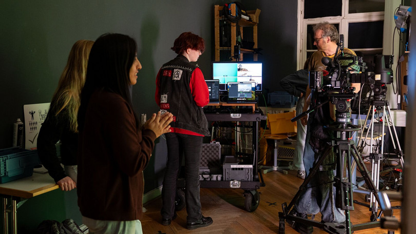 Pupils learn about lighting and sound technology